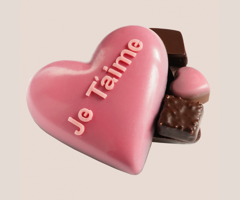 Cœur en chocolat Je t'aime Fête des Mères