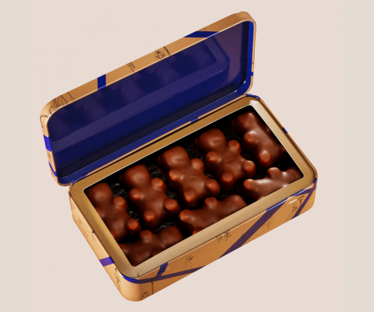 Marshmallow bear metal box...