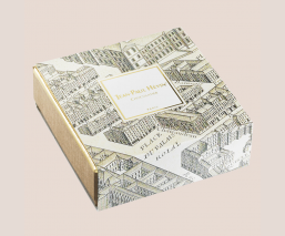 Fourreau boite carré or truffes