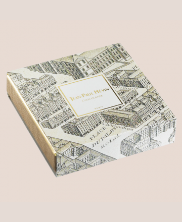 Fourreau boite carré or 9 chocolats