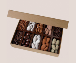 Box of assorted chocolate almonds
