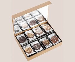 Tasting box of chocolate pucks