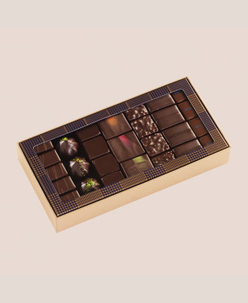 Boite chocolats noirs assortis 260g