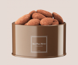 Metal box of cocoa almonds, small model